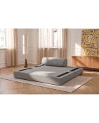 Canapé droit convertible et modulable 2 places en tissu tweed Coco gris - 148x95x70,5 cm