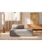 Canapé droit convertible et modulable 2 places en tissu tweed Coco gris - 148x95x70,5 cm