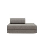 Canapé droit convertible et modulable 2 places en tissu tweed Coco gris - 148x95x70,5 cm