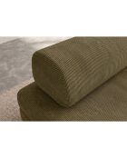 Canapé droit convertible et modulable 3 places en velours côtelé Lincoln vert - 190x95x70,5 cm