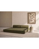 Canapé droit convertible et modulable 3 places en velours côtelé Lincoln vert - 190x95x70,5 cm