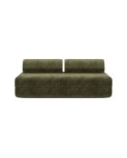 Canapé droit convertible et modulable 3 places en velours côtelé Lincoln vert - 190x95x70,5 cm