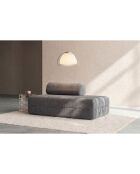 Canapé droit convertible et modulable 2 places en velours côtelé Lincoln gris - 148x95x70,5 cm