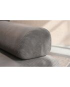 Canapé droit convertible et modulable 2 places en velours côtelé Lincoln gris - 148x95x70,5 cm