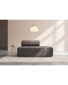 Canapé droit convertible et modulable 2 places en velours côtelé Lincoln gris - 148x95x70,5 cm
