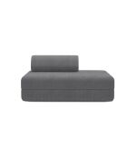 Canapé droit convertible et modulable 2 places en velours côtelé Lincoln gris - 148x95x70,5 cm