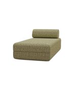 Méridienne convertible et modulable en tissu tweed Coco verte - 190x95x70,5 cm