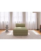 Méridienne convertible et modulable en tissu tweed Coco verte - 190x95x70,5 cm