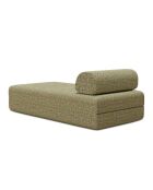 Méridienne convertible et modulable en tissu tweed Coco verte - 190x95x70,5 cm