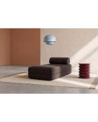 Méridienne convertible et modulable en velours côtelé Lincoln marron - 190x95x70,5 cm