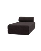 Méridienne convertible et modulable en velours côtelé Lincoln marron - 190x95x70,5 cm