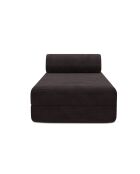 Méridienne convertible et modulable en velours côtelé Lincoln marron - 190x95x70,5 cm