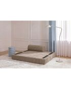 Canapé droit convertible et modulable 2 places en velours côtelé xl Tilia marron - 148x95x70,5 cm