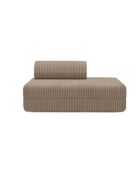 Canapé droit convertible et modulable 2 places en velours côtelé xl Tilia marron - 148x95x70,5 cm