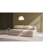 Canapé droit convertible et modulable 3 places en velours côtelé xl Tilia beige - 190x95x70,5 cm