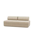 Canapé droit convertible et modulable 3 places en velours côtelé xl Tilia beige - 190x95x70,5 cm