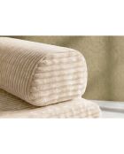 Canapé droit convertible et modulable 3 places en velours côtelé xl Tilia beige - 190x95x70,5 cm