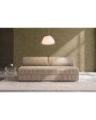 Canapé droit convertible et modulable 3 places en velours côtelé xl Tilia beige - 190x95x70,5 cm