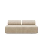 Canapé droit convertible et modulable 3 places en velours côtelé xl Tilia beige - 190x95x70,5 cm