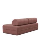 Canapé droit convertible et modulable 3 places en velours côtelé Lincoln rose - 190x95x70,5 cm