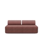 Canapé droit convertible et modulable 3 places en velours côtelé Lincoln rose - 190x95x70,5 cm