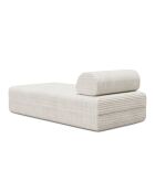 Méridienne convertible et modulable en velours côtelé xl Tilia blanche - 190x95x70,5 cm