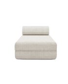 Méridienne convertible et modulable en velours côtelé xl Tilia blanche - 190x95x70,5 cm