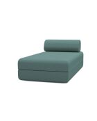 Méridienne convertible et modulable en tissu lisse Gemma verte - 190x95x70,5 cm