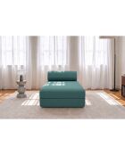 Méridienne convertible et modulable en tissu lisse Gemma verte - 190x95x70,5 cm