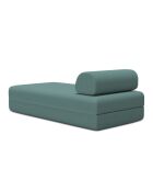 Méridienne convertible et modulable en tissu lisse Gemma verte - 190x95x70,5 cm