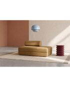 Canapé droit convertible et modulable 2 places en tissu tweed Coco jaune - 148x95x70,5 cm