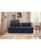 Canapé droit convertible et modulable 3 places en velours côtelé Lincoln bleu - 190x95x70,5 cm