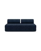 Canapé droit convertible et modulable 3 places en velours côtelé Lincoln bleu - 190x95x70,5 cm