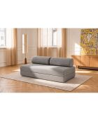 Canapé droit convertible et modulable 3 places en tissu tweed Coco gris - 190x95x70,5 cm