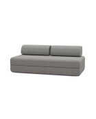 Canapé droit convertible et modulable 3 places en tissu tweed Coco gris - 190x95x70,5 cm