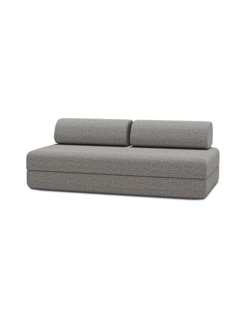 Canapé droit convertible et modulable 3 places en tissu tweed Coco gris - 190x95x70,5 cm