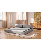 Canapé droit convertible et modulable 3 places en tissu tweed Coco gris - 190x95x70,5 cm