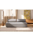 Canapé droit convertible et modulable 3 places en tissu tweed Coco gris - 190x95x70,5 cm