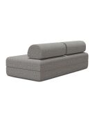 Canapé droit convertible et modulable 3 places en tissu tweed Coco gris - 190x95x70,5 cm