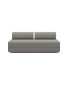 Canapé droit convertible et modulable 3 places en tissu tweed Coco gris - 190x95x70,5 cm