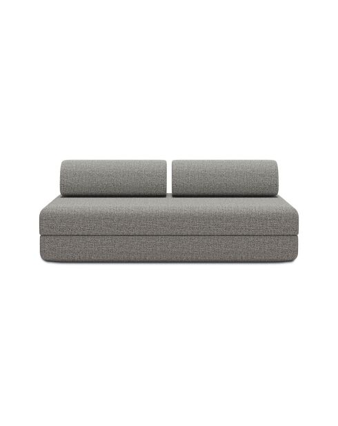 Canapé droit convertible et modulable 3 places en tissu tweed Coco gris - 190x95x70,5 cm
