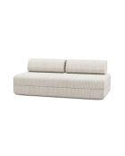 Canapé droit convertible et modulable 3 places en velours côtelé xl Tilia blanc - 190x95x70,5 cm