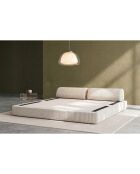 Canapé droit convertible et modulable 3 places en velours côtelé xl Tilia blanc - 190x95x70,5 cm