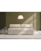Canapé droit convertible et modulable 3 places en velours côtelé xl Tilia blanc - 190x95x70,5 cm