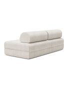 Canapé droit convertible et modulable 3 places en velours côtelé xl Tilia blanc - 190x95x70,5 cm