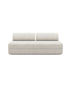 Canapé droit convertible et modulable 3 places en velours côtelé xl Tilia blanc - 190x95x70,5 cm