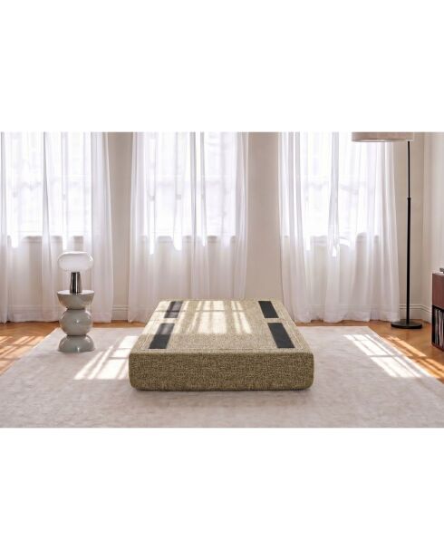 Wandelbarer und modularer Hocker aus grünem Coco-Tweed - 95x95x42 cm