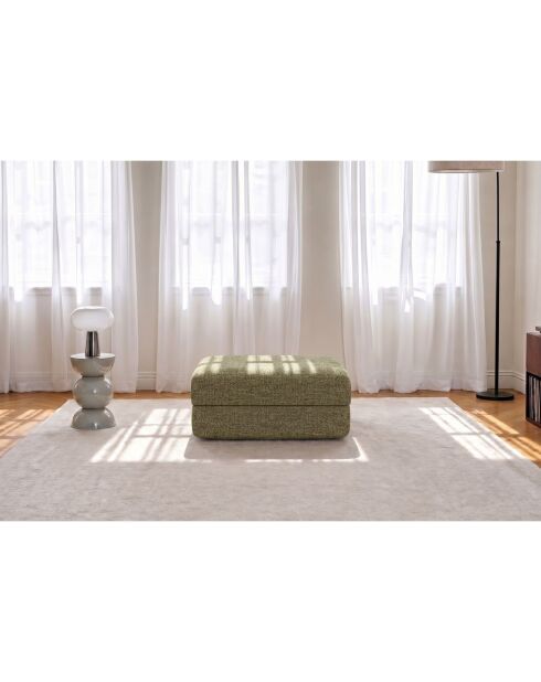 Wandelbarer und modularer Hocker aus grünem Coco-Tweed - 95x95x42 cm