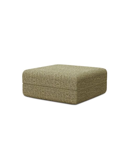 Wandelbarer und modularer Hocker aus grünem Coco-Tweed - 95x95x42 cm