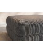 Lincoln grauer konvertierbarer und modularer Hocker aus Kord - 95x95x42 cm